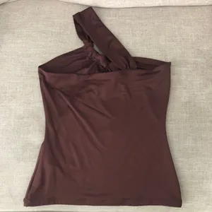 New NWOT Abercrombie & Fitch Stretchy Asymmetrical Tank Top Brown Small thumbnail 3
