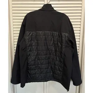 Athletech Puffer Jacket‎ Zip Up Size Large Zip Pockets Fleece Lined Black Toggle thumbnail 5