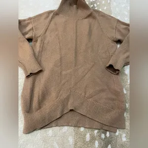 Anthropologie Maeve crystal mock neck oversized sweater in tan women’s size XS thumbnail 4