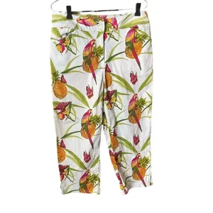 Vintage Bill Blass size 10 fun lighthearted Parrot themed capris. thumbnail 2