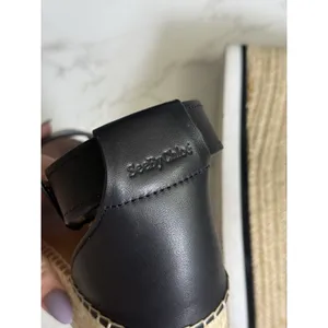 See by Chloe Glyn Platform Sandals Women's Size 39 Black Leather‎ Espadrille thumbnail 7