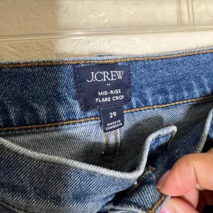 J.Crew Womens Mid-Rise Flare‎ Crop Jean All Day Stretch Blue Denim CL215 Size 29 thumbnail 2