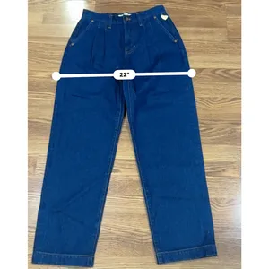 Madewell Baggy Straight Pleated Woodham Dark Wash Denim Jeans Size 26 thumbnail 6