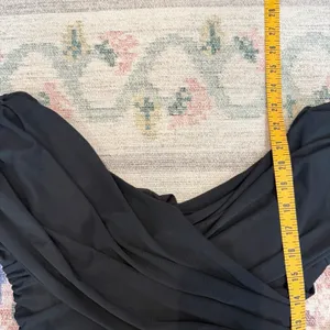 Abercrombie & Fitch Sheer Black Bodysuit Large Deep V Neck‎ Whimsy Soft thumbnail 6