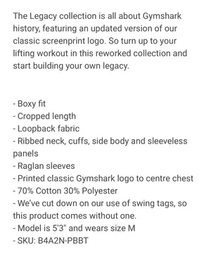 Gymshark Legacy Crop Sweatshirt thumbnail 12