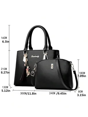 (RC) Danbaoly 2pc Women’s PU Leather Shoulder Crossbody Handbag Set Large thumbnail 2