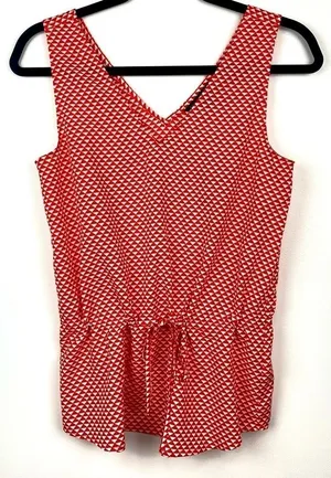 BANANA REPUBLIC Sleeveless Red & White Top - Size XS thumbnail 1