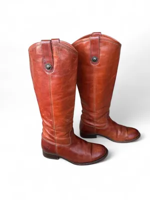 Frye Women’s 5 B Brown Leather Riding Boots Tall Knee High Pull On Classic thumbnail 9