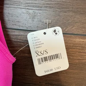 FP Movement Good Karma Bra Red Berry Pink Square Neck XS/S NWT Activewear thumbnail 2