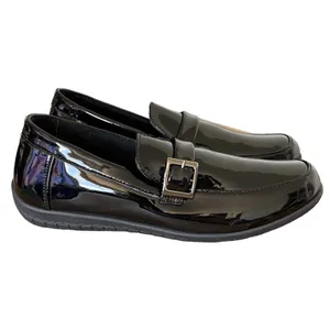 Y2K Penny Loafers Shoes Women's Sz 7 W Vegan Leather Preppy Punk Gothic Grunge thumbnail 3