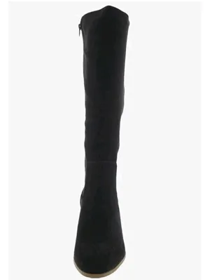 Womens Faux Suede Mid Calf Knee Boots Black Size 11 Preppy Minimalist Fall NEW thumbnail 2