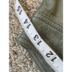 Lucky Brand Olive Green Lambs Leather Mini Skirt Womens S Preppy Dark Academia thumbnail 3
