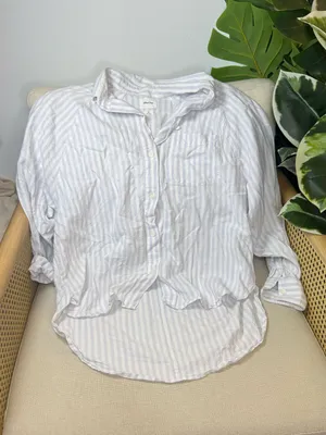 Wilfred Free Aritzia Boyfriend Linen Shirt Size XS thumbnail 2