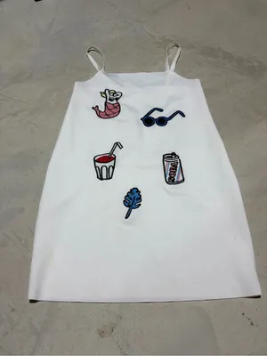Zara trafaluc summer patches white dress medium thumbnail 1