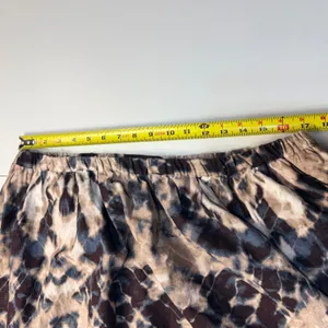 Simply Vera Vera Wang Skirt XL Tan Navy Tie Dye‎ Elastic Waist Midi A-Line thumbnail 4