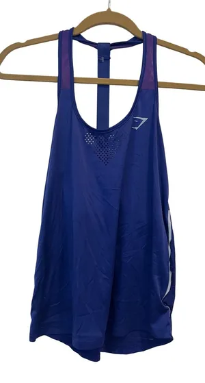 Gym shark athletic tank racer‎ back CS blue thumbnail 1