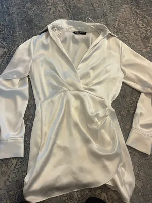 Zara Satin White Dress thumbnail 1