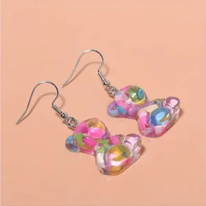 1pair Cute 3D Colorful Acrylic‎ Bear Drop Earrings *Faux Fashion Jewelry thumbnail 4