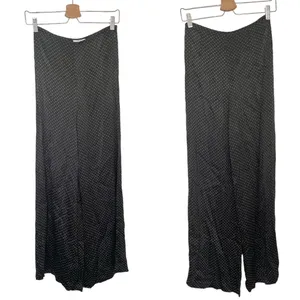 Ganni Black Polka Dot Satin Cameron Wide Leg Pant thumbnail 3
