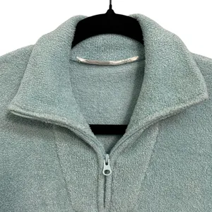 Athleta Women’s Baby Blue Teddy Cozy Baby Blue Quarter Zip Long Sleeve Top Small thumbnail 2