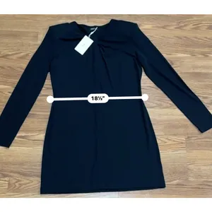Anine Bing Amaya Black Keyhole Mini Dress Long Sleeve Women’s L thumbnail 4