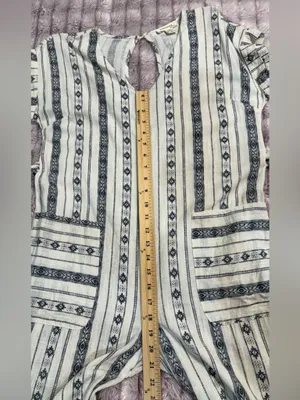 Monteau Los Angelas White and Navy Jumpsuit. Size L thumbnail 6
