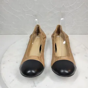 Nurture Luxford Ballet Flat Shoes Womens 7.5 Tan Black Leather Slip On Round Toe thumbnail 11