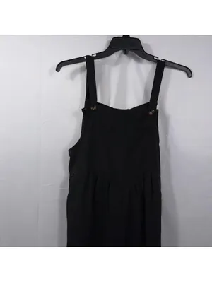 Women’s Black Wide Leg Jumpsuit Overalls Size Large thumbnail 2