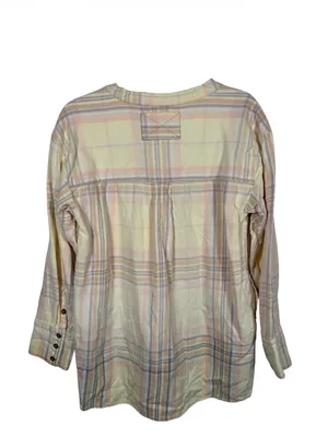 Free People We The Free Dunes Pintuck‎ Flannel Tunic Pastel Plaid XS thumbnail 4
