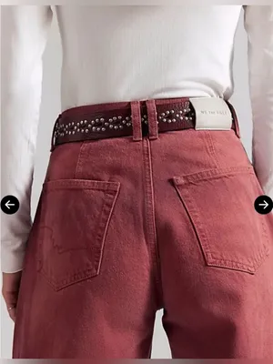 NWT Free People We The Free Bodie Arc Jeans - sangria pink red - 27 thumbnail 8