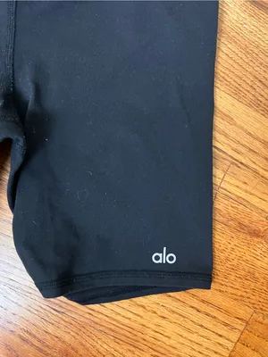ALO Yoga Black High-Rise Bike Shorts thumbnail 2