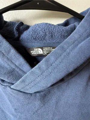 The North Face Blue Pullover Hoodie Fleece Sweatshirt Teen Girls L thumbnail 4