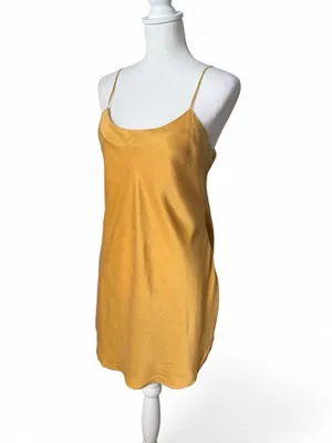 Victoria’s Secret Gold Silk Slip Dress thumbnail 2