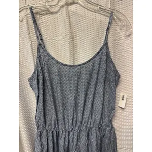 Old Navy Women's Blue White Geometric Spaghetti Strap Dress Cinched SZ‎ Med NWT thumbnail 6