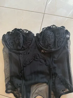 Vintage Victoria’s Secret Black Embroidered Corset Bustier Top thumbnail 3