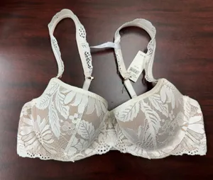 NWT Aerie Real Power Balconette Lightly Lined Lace Bra Size 34C in Soft Muslin thumbnail 1