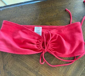 Red Bandeau Tie-Front Bikini Top Sundays Best xs thumbnail 1
