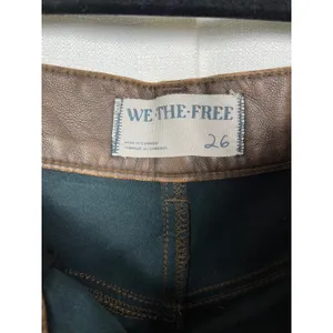 Free People We The Free Brown Faux Leather Misha Wide Leg Barrel Pants Sz.26 thumbnail 10