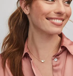Kendra Scott Tess Rose Gold Pendant Necklace in Dichroic Glass thumbnail 2