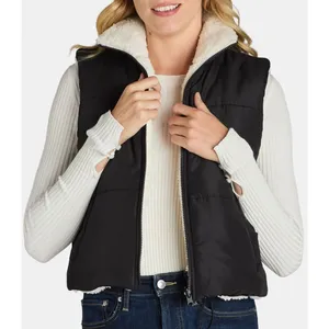 No Boundaries Womens Vest Size S Black Reversible Lightweight Zip Front Fleece thumbnail 7