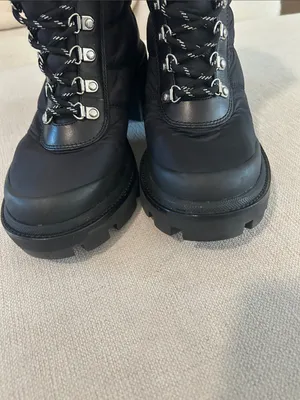 Tory Burch Black Winter Boots with Fur Trim, Size 7.5, New with tag on bottom thumbnail 10