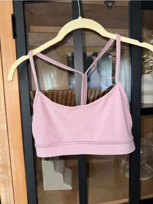 Lululemon Flow Y Sports Bra Nulu Lavender Lux dusty rose blush strappy workout thumbnail 9