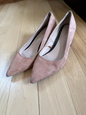 Zara Pink Suede Heels  thumbnail 2