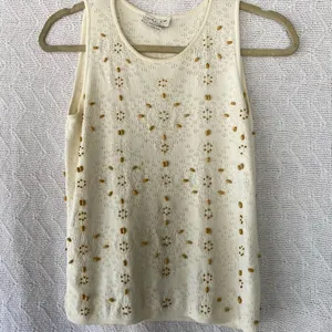 Vintage Oscar de la Renta Beaded Sweater Tank thumbnail 7