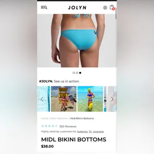 Jolyn Clothing “Midl” Aqua Bikini Bottom thumbnail 4