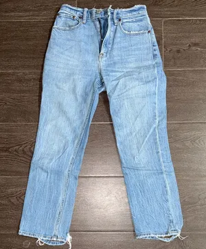 Abercrombie & Fitch Light Blue Cropped Jeans thumbnail 1