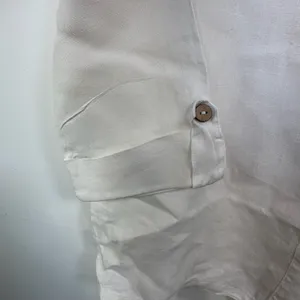 Hot Cotton by‎ Marc Ware White Linen Button Down 3/4 Roll Tab Sleeve Shirt M thumbnail 4