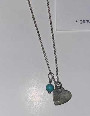 Turquoise Heart Zodiac Necklace♓️♐️♏️ Silver thumbnail 2