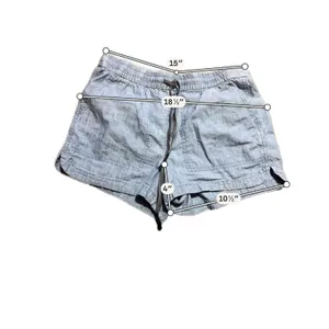 J. Crew Womens Blue Chambray Drawstring Shorts Elastic Waist XS‎ Casual Summer thumbnail 3