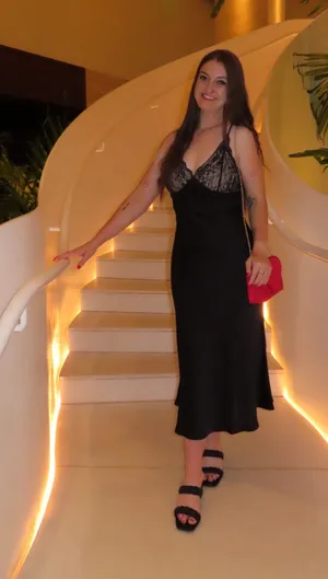 Cider Satin V-Neck Lace Dress thumbnail 1